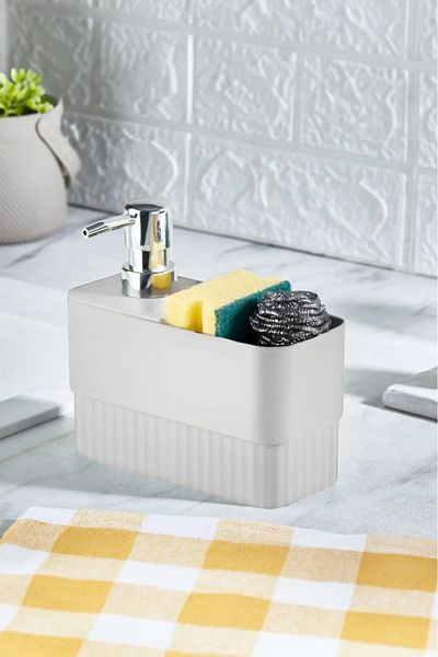 Mutfak Köşesi 2-Section Kitchen Liquid Soap Dispenser with Sponge Chamber
