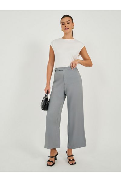 Styli High Rise Straight Fit Ankle Length Pants