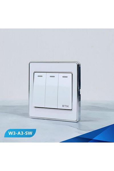Btm مفتاح ثلاثي، أبيض وفضي - 100 قطعة