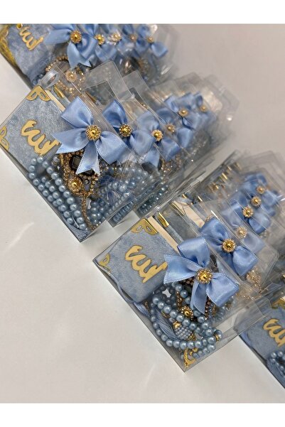 çeyizlik setim 10 Adet Bebe Mavisi Hediyelik Çantalı Kutulu Mini Kuranıkerim ...