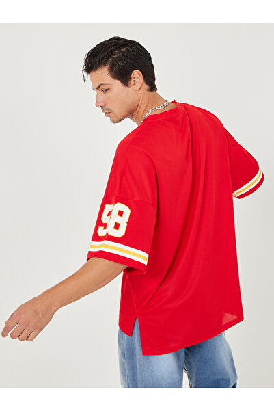 Styli Varsity Print Mesh Knit Oversized T-shirt