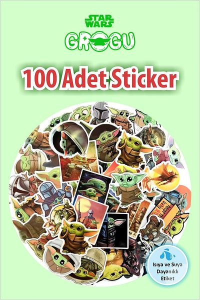 Piksel Grafik Star Wars Mandalorian Grogu Baby Yoda - Set of 100 Waterproof Stickers