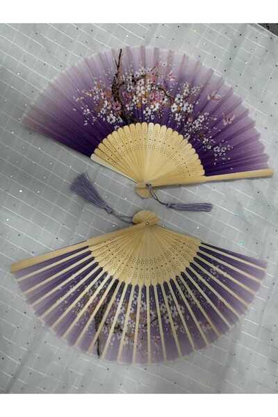 aysa stil Ahşap desenli yüksek kaliteli Japon bambu yelpazesi