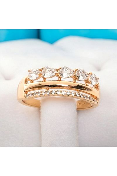 XUPING JEWELRY Xuping Jewelery Stainless Steel 5 Stone Diamond Model Jeweler Model Ring-Engagement Ring