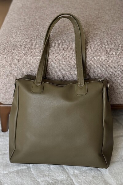 Bagzone Khaki Women's Zipper Detailed Shoulder Bag 10Va2049