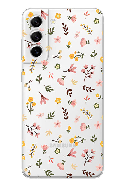 moonset Samsung Galaxy S22 Uyumlu Çiçekler Tasarımlı Baskılı Şeffaf Telefon K...