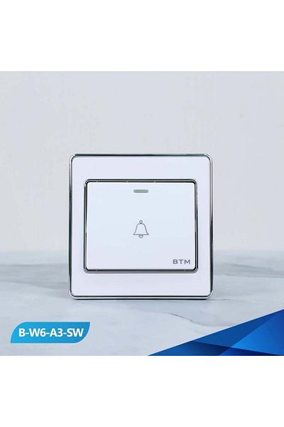 Btm Bell switch, white and silver- 10 pieces