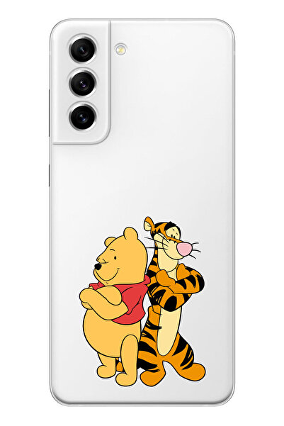 moonset Samsung Galaxy S22 Uyumlu Winnie Tasarımlı Baskılı Şeffaf Telefon Kılıfı