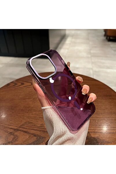 EDELFU İPhone 14 Pro Max Sararmaz Şeffaf Magsafe Kamera Çerçevesi Metal ince ...