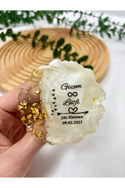 TİLİA DESİGN Epoksi Magnet 15 Adet Nişan Magneti Nikah Magneti Kına Magneti Söz Magneti Hdiyeliği.