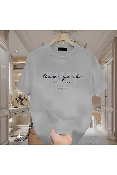 BİKOMBİNE New York X Baskılı Beyaz Tshirt