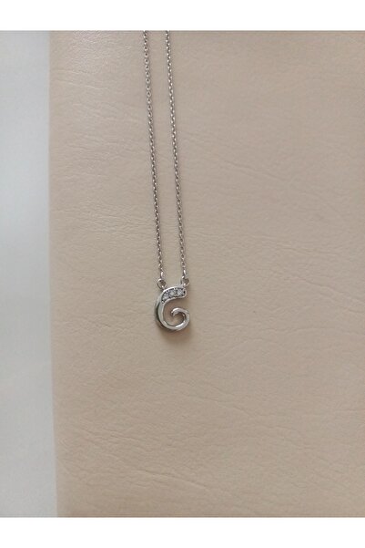 Tişt Accessory Xuping Women's Silver Color Zircon Stone g Letter Steel Necklace