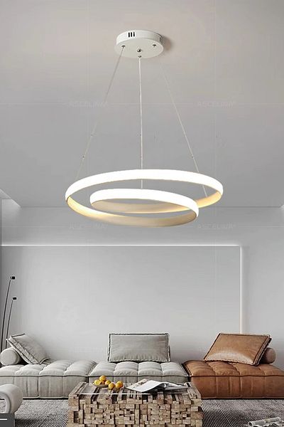 Lenart Lighting Ring Model Pendant Lamp Led Chandelier with Remote Control, 3 Colors Lighting, Living Room Chandelier