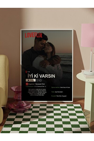 Postifull Valentine's Day Concept Gift, Special White Painting for Lover, Netflix Poster Ii, No:007