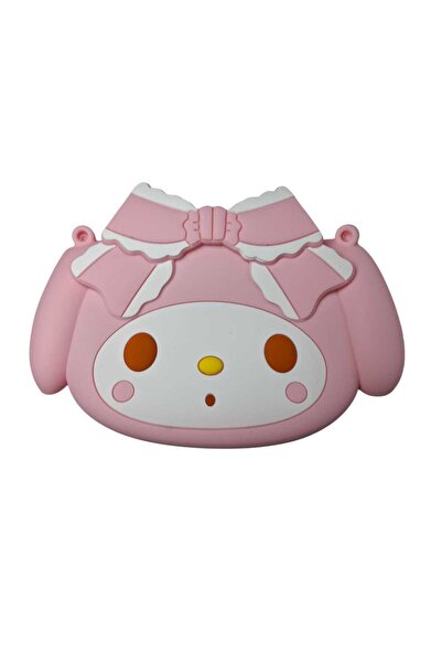 SPTEKS Kız Çocuk Pembe Renk Sevimli Kromi Figürlü Silikon Çanta Cüzdan