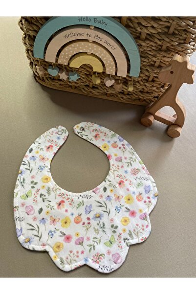 SNOWFLAKE Çift Taraflı Alezli Çiçek Desenli Müslin Önlük