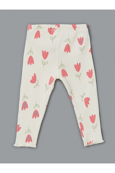 LC Waikiki Floral Baby Girl Tights with Elastic Waist