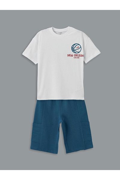 LC Waikiki Lcw Crew Neck Baby Boy T-Shirt and Shorts Pack of 2
