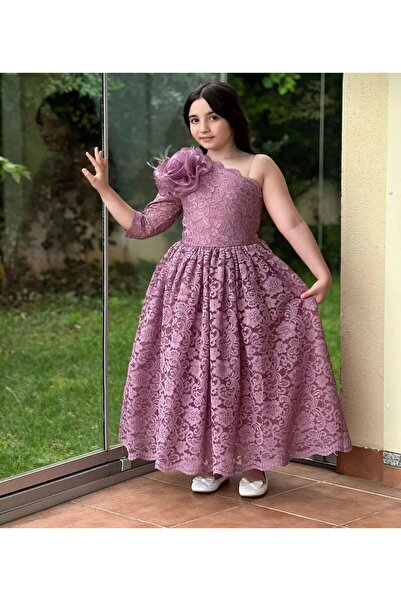 KOKOŞ BEBEK Güpürlü Tek Kollu Abiye | 3/12 Yaş Arası