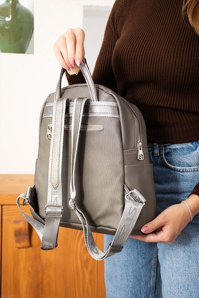 Just Polo Textured Fabric Brand Women's Backpack