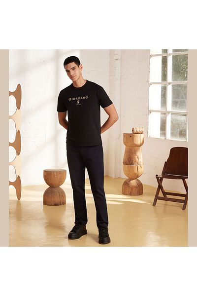 Giordano Men's Stretch Twill Khaki Pants