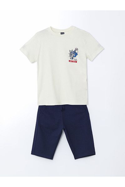 LC Waikiki Lcw Crew Neck Boys T-Shirt and Shorts