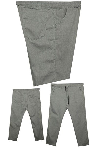 marufshop Ανδρικό τζιν παντελόνι με κορδόνια Lycra Pipe Leg Κατάλληλο για Ανδρικό Μεγάλο Μέγεθος Μεταξύ 100 κιλών-180 κιλών