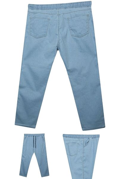 marufshop Men's Plus Size Lace-Up Lycra Pipe Leg Jeans Suitable for Weight between 100 Kilo-180 Kilo