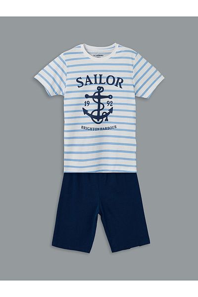 LC Waikiki Σετ πιτζάμες New Season Crew Neck Boy's Short - S5I551Z4