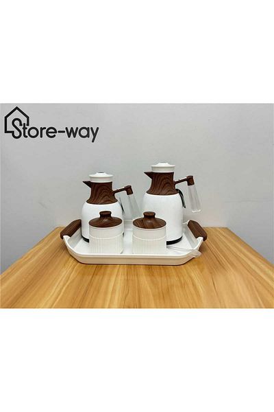 Storeway طقم ترمس مكون من 5 قطع - 1.0 + 0.7 لتر