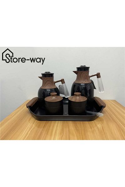 Storeway طقم ترمس مكون من 5 قطع - 1.0 + 0.7 لتر