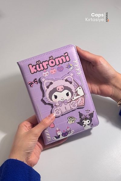 caps Caiet Kuromi 3D Flip Cover A5 – cu planificator, calendar și conținut pentru lista de activități