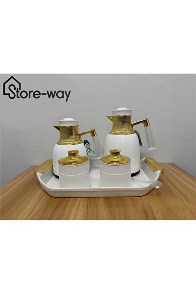Storeway طقم ترمس مكون من 5 قطع - 1.0 + 0.7 لتر