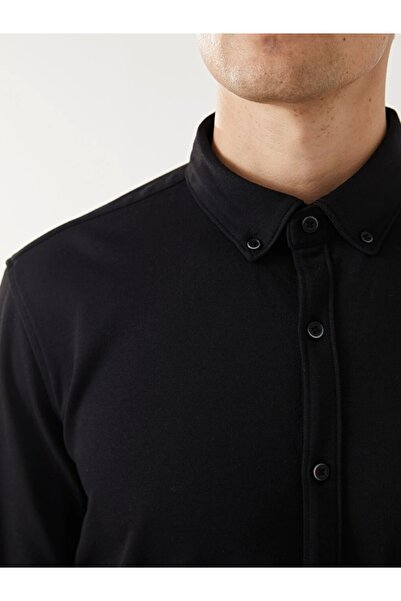 LC Waikiki Lcw Vision Siyah Slim Fit Uzun Kollu Erkek Gömlek