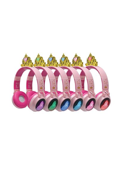 LEXIBOOK Disney Princess 2-in-1 Wireless & Wired Headphones | Crown Design | 85 dB Limit | Foldable