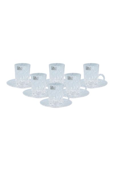 Solitaire Crystal 12-piece Turkish Coffee Set (6 CUPS - 6 PLATES)