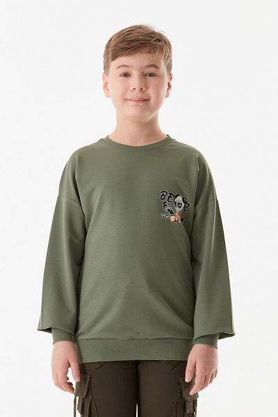Fulla Moda Front and Back Printed Crew Neck Boys' Sweatshirt