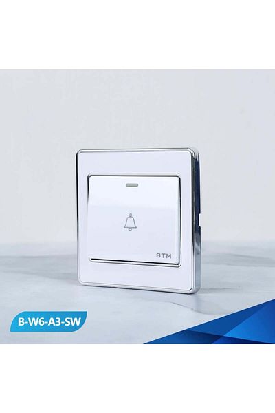 Btm Bell switch, white and silver- 10 pieces