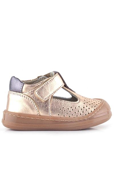 Rakerplus Shaun Genuine Leather Copper Velcro Anatomical Baby Girl Sandals