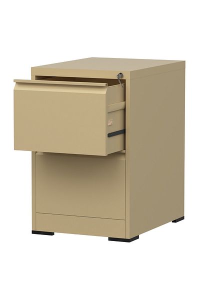 Mahmayi Godrej 2 Drawer Steel Filing Cabinet with Secure Lock Steel Beige Powder-Coated Finish