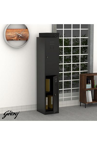 Mahmayi Godrej 2 Door Steel Locker with Heavy-Duty Construction Scratch-Resistant Black Finish