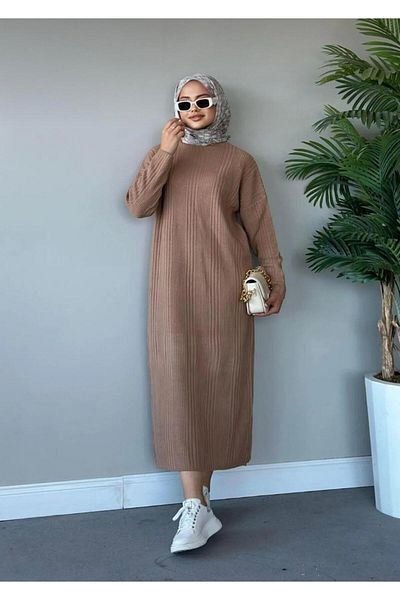 Gülce moda Φόρεμα μπισκότο με ραβδώσεις