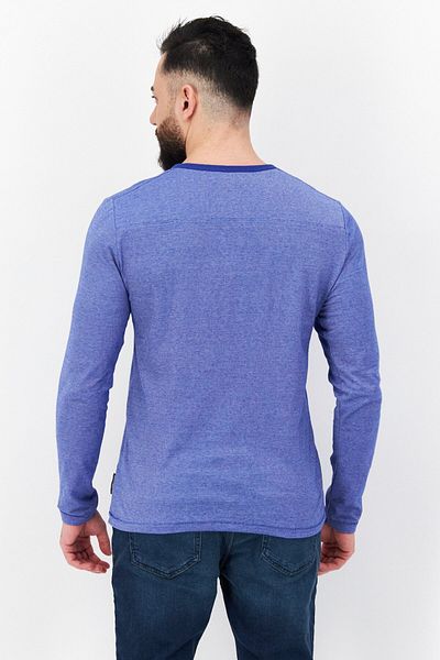French Connection Men Round Neck Long Sleeve Brand Logo T Shirt, Blue