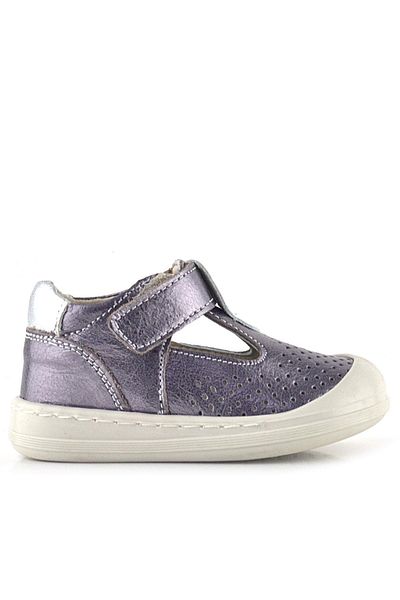 Rakerplus Shaun Genuine Leather Platinum Velcro Anatomical Baby Girl Sandals