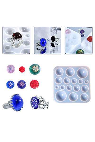 Eminonutoptanci Epoksi Reçine Silikon Kalıp Çoklu Yarım Küre Yüzük Taşı Kalıbı