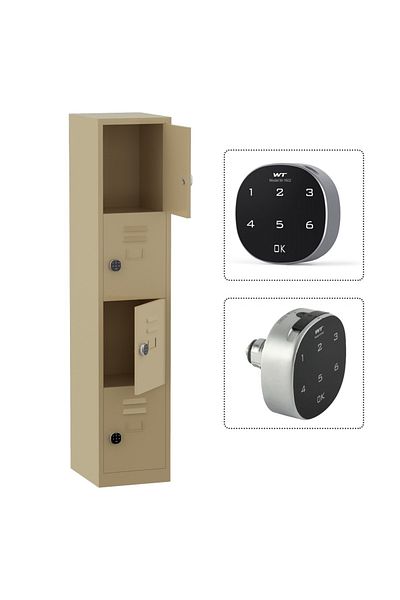 Mahmayi Godrej Digital 4 Door Locker with Advanced Touch Screen Lock Steel Beige