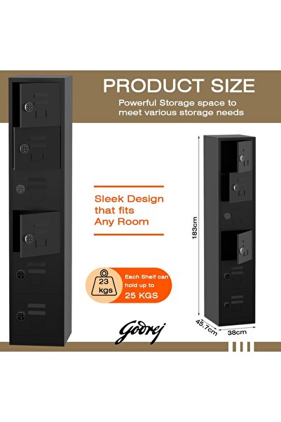 Mahmayi Godrej Digital 6 Door Locker with Advanced Touch Screen Lock Steel Black