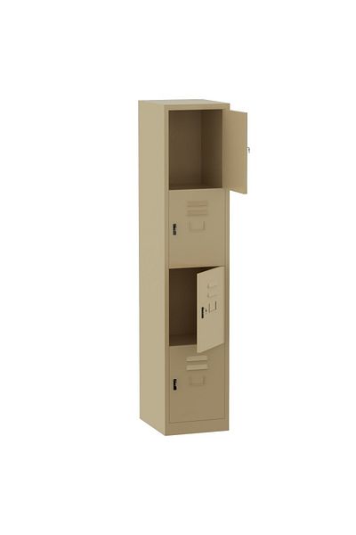 Mahmayi Godrej 4 Door Steel Locker with Heavy-Duty Construction Scratch-Resistant Beige Finish