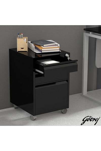 Mahmayi Godrej Mobile 3 Drawer File Cabinet with Advanced Touch Screen Lock Office Security Black
