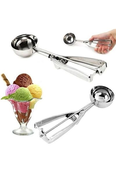 MatesStore Ice Cream Scoop Stainless Steel Pull Drop Cookie Dumpling Spoon
